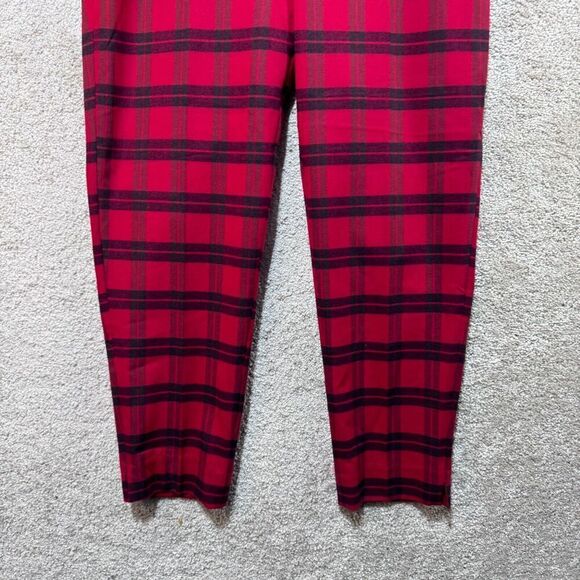 Banana Republic Hayden Pants Women's 12 Red Plaid High-Rise Comfort Stretch - Picture 4 of 13